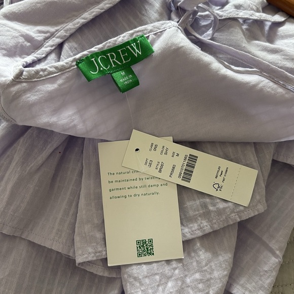 New J. Crew Soft Gauze Cotton Tiered Beach Dress Crinkle Light Purple Size M - Picture 4 of 11